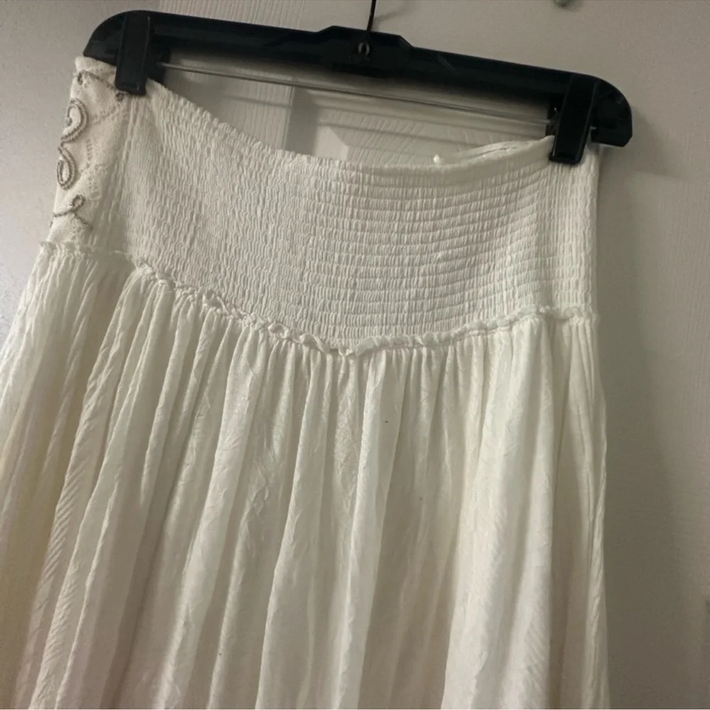 Free People Rhiannon Convertible Embroidered Waist Handkerchief Hem Maxi Skirt M - Picture 10 of 12